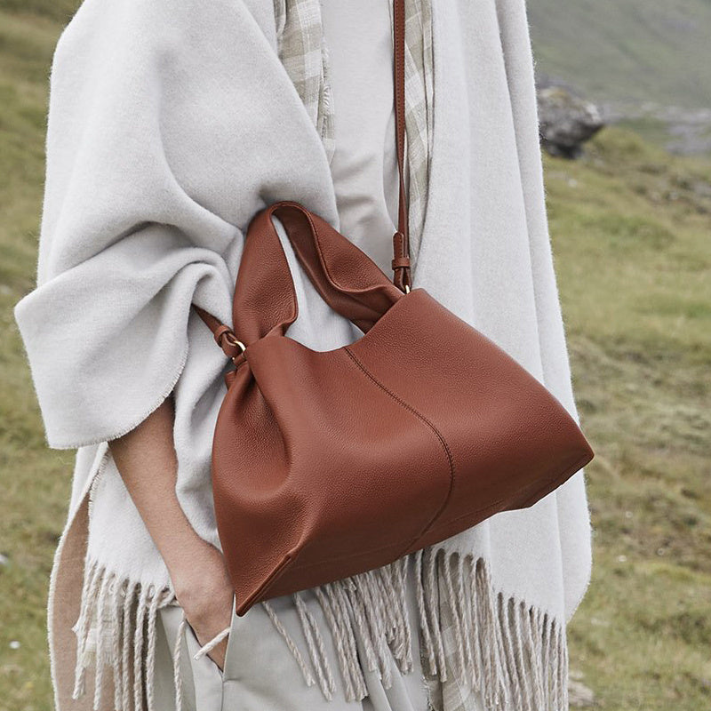 Chic Organic - Sac drapé en cuir de veau