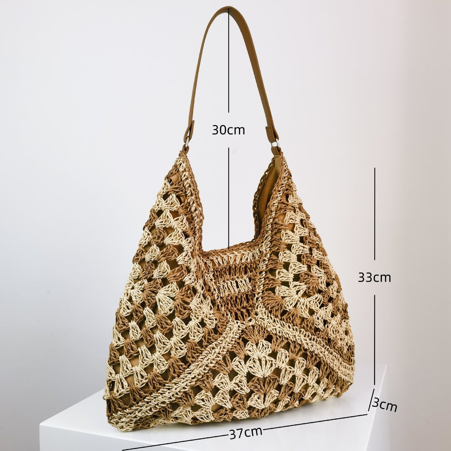 TOTE BAG NOIR ET BLANC TISSAGE