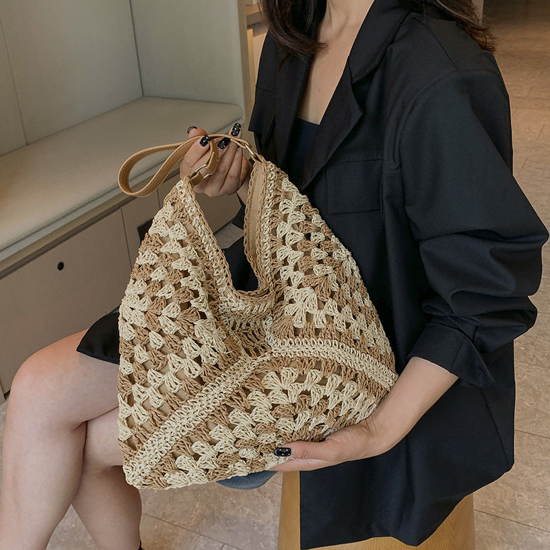 TOTE BAG NOIR ET BLANC TISSAGE