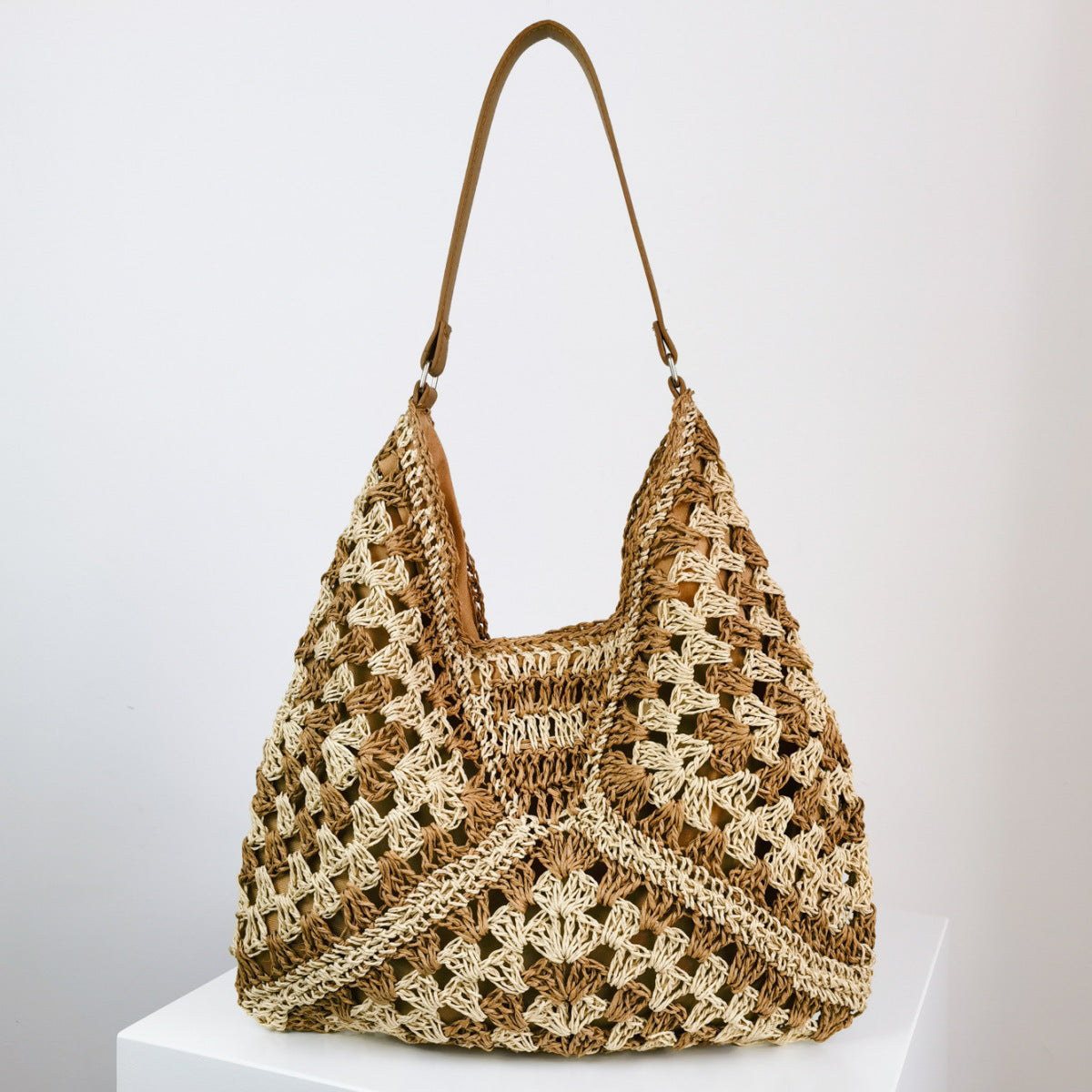 TOTE BAG NOIR ET BLANC TISSAGE