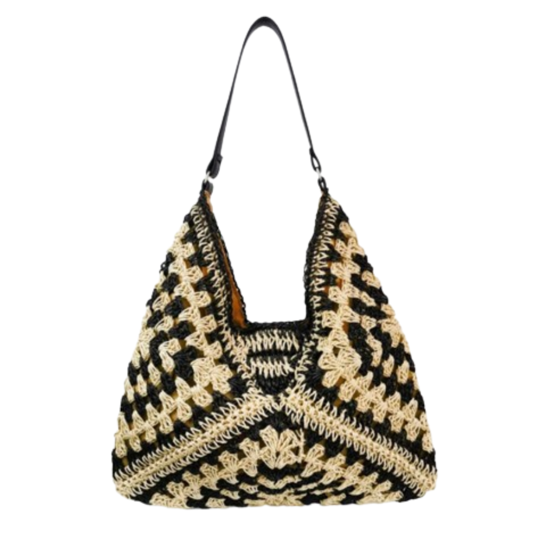 TOTE BAG NOIR ET BLANC TISSAGE