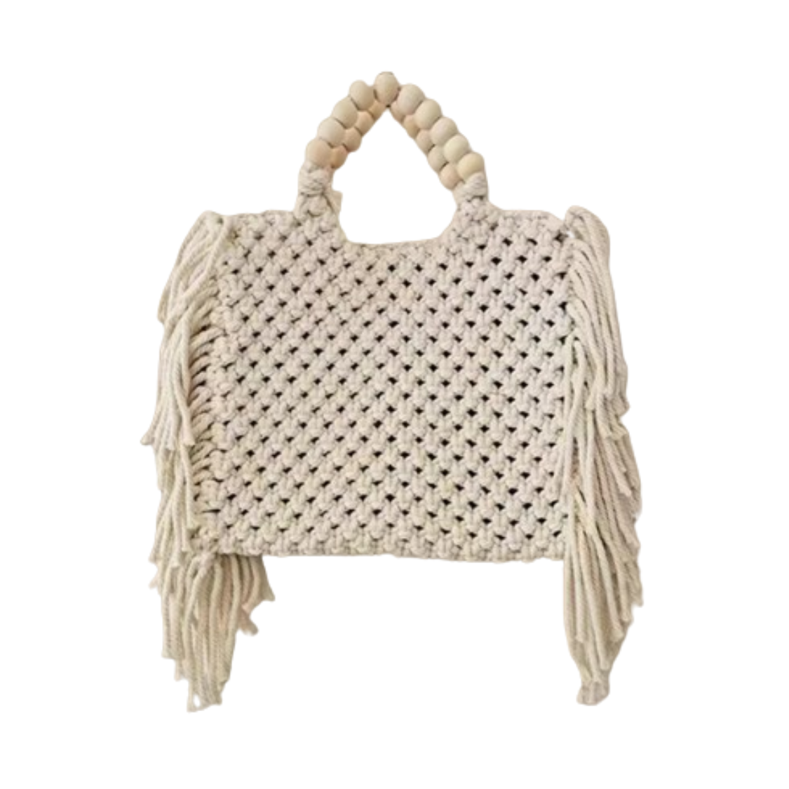 SAC EN CROCHETS À FRANGES BLANC