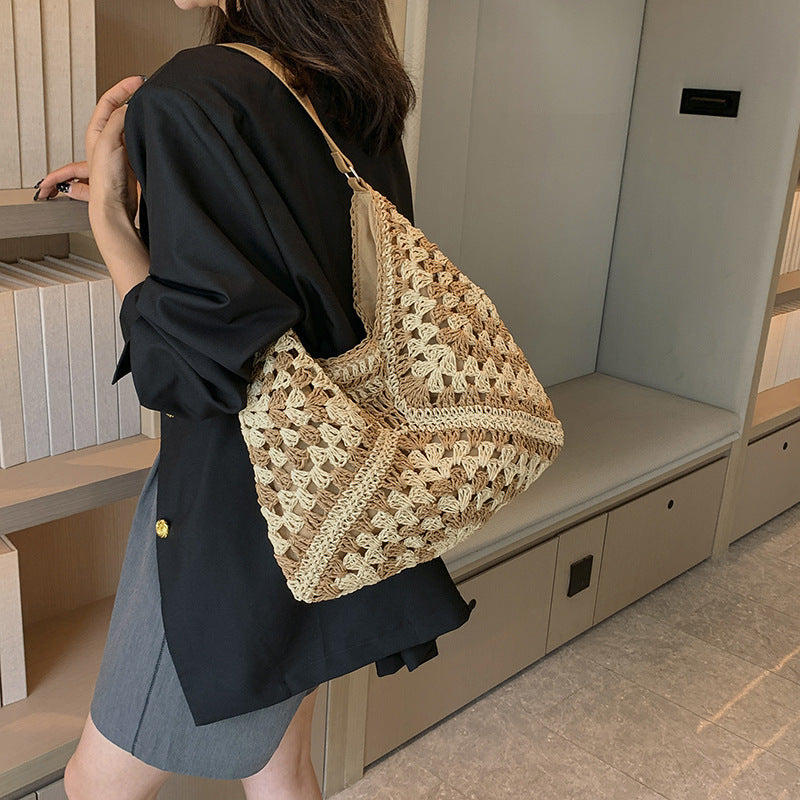 TOTE BAG NOIR ET BLANC TISSAGE