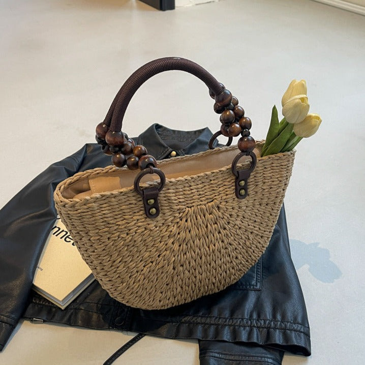 SAC DEMI-CERCLE EN PAILLE